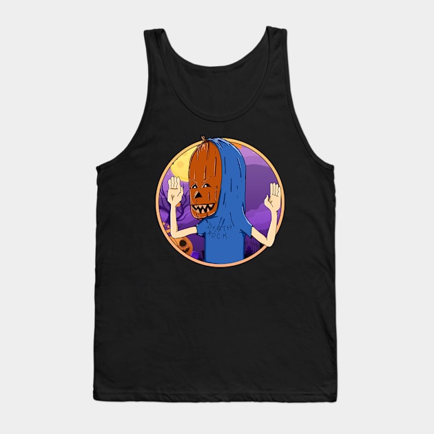 Halloween Beavis Pumpkinhead Tank Top by DeathAnarchy